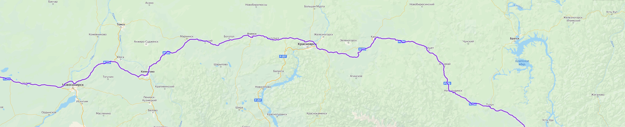 Доставка грузов из Усть-Кута - карта транспортной логистики